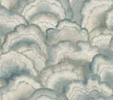 Abalone Mist Fans Misty Wallpaper with Metallic Bohemian Fans Pattern - York NT6184SAM