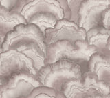 Abalone Fans Lavender Wallpaper with Metallic Transitional Bohemian Pattern - York NT6185