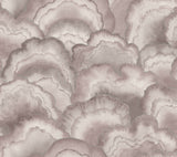 Abalone Fans Lavender Wallpaper with Metallic Transitional Bohemian Pattern - York NT6185SAM