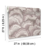 Abalone Fans Lavender Wallpaper with Metallic Transitional Bohemian Pattern - York NT6185