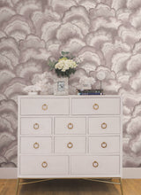 Abalone Fans Lavender Wallpaper with Metallic Transitional Bohemian Pattern - York NT6185