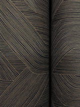 Fine Line Black Geometric Wallpaper with Raised Ink, Transitional Geometrics - York NT6192