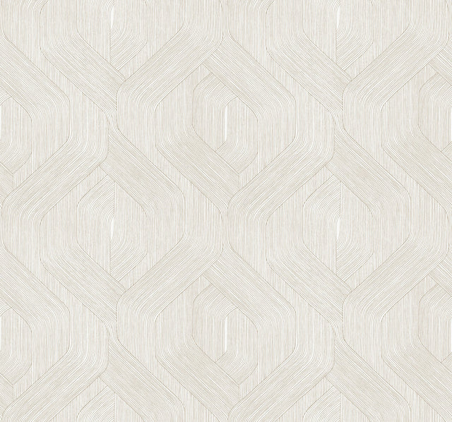 Fine Line Taupe Geometric Wallpaper with Raised Ink Texture - York NT6193