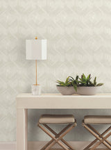 Fine Line Taupe Geometric Wallpaper with Raised Ink Texture - York NT6193