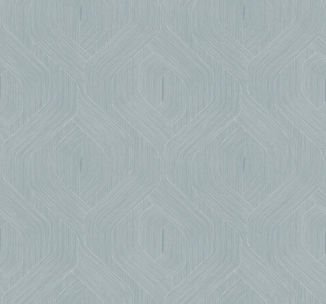 Fine Line Blue Geometric Wallpaper with Raised Ink Texture - York NT6194