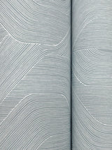 Fine Line Blue Geometric Wallpaper with Raised Ink Texture - York NT6194