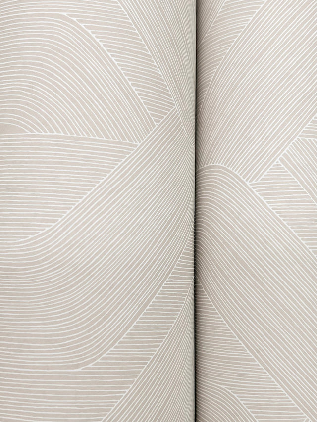 Fine Line Taupe Geometric Wallpaper with Raised Ink Transitional Pattern - York NT6195