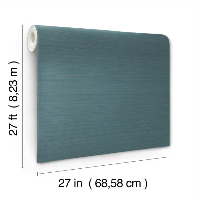 Quiet Vista Indigo Faux Grasscloth Vinyl Wallpaper - Candice Olson NT6201N