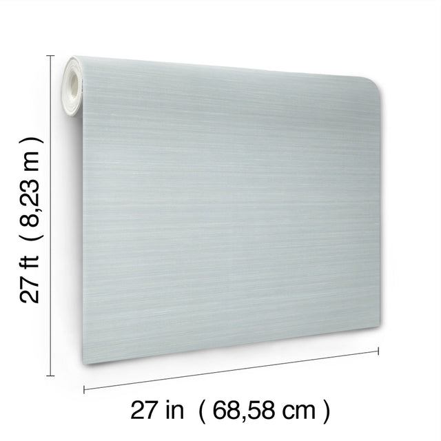 Quiet Vista Mist Blue Faux Grasscloth Traditional Wallpaper - York NT6205N