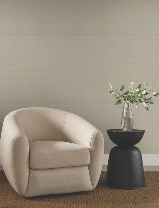 Quiet Vista Zinc Faux Grasscloth Traditional Wallpaper - York NT6207N