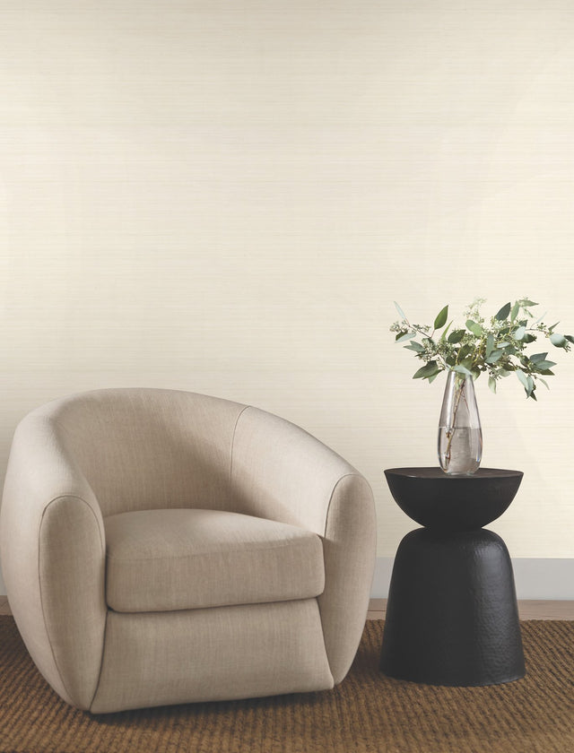 Quiet Vista Sandstone Faux Grasscloth Vinyl Wallpaper - York NT6208N