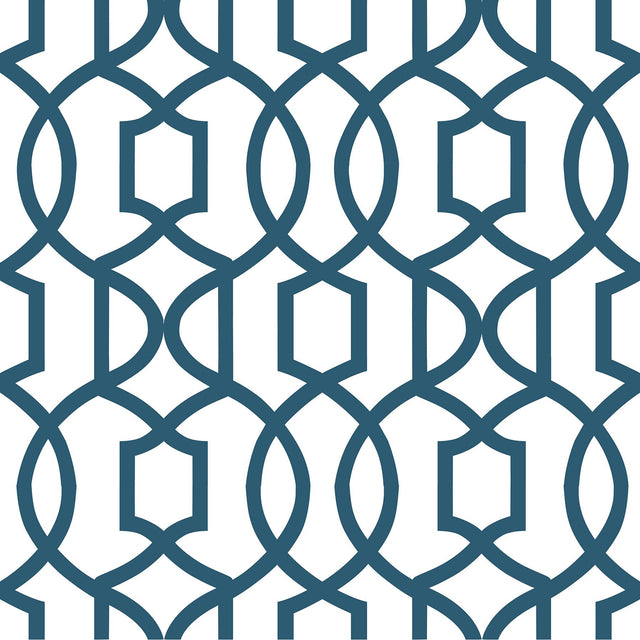 Grand Trellis Navy Peel & Stick Wallpaper