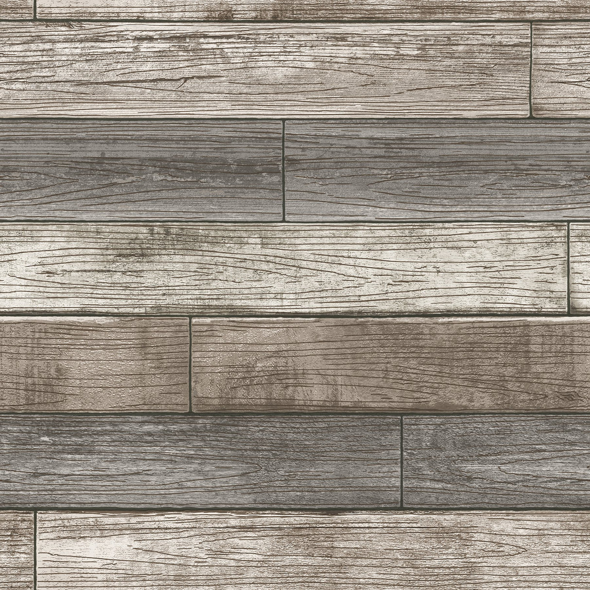 Reclaimed Wood Plank Natural Peel & Stick Wallpaper with Textured Raised Inks - NuWallpaper NU1690