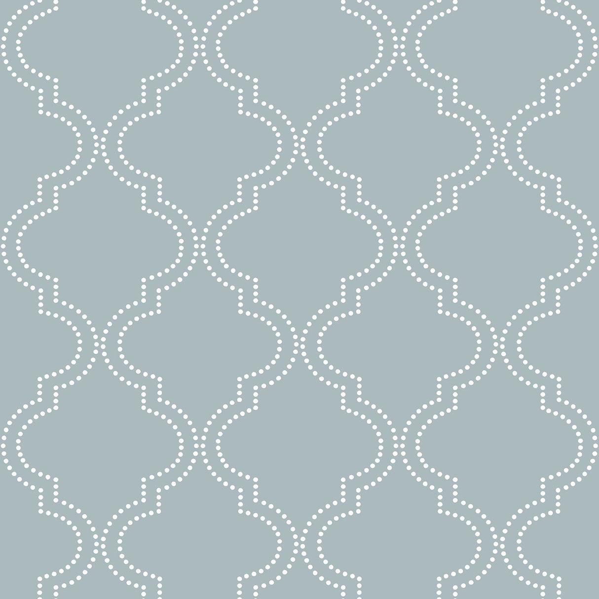 Quatrefoil Slate Blue Peel & Stick Wallpaper with Geometric Quatrefoil Pattern - NuWallpaper NU1826