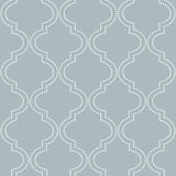 Quatrefoil Slate Blue Peel & Stick Wallpaper with Geometric Quatrefoil Pattern - NuWallpaper NU1826