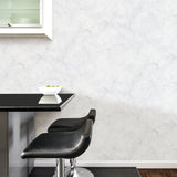 Carrara Marble Ivory Peel & Stick Wallpaper with Modern Nature Graphic Motif - NuWallpaper NU2090