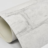 Loft White Brick Textured Peel & Stick Wallpaper with Faux Brick Pattern, Modern Style - NuWallpaper NU2218