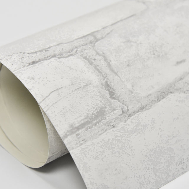 Loft White Brick Textured Peel & Stick Wallpaper with Faux Brick Pattern, Modern Style - NuWallpaper NU2218