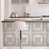 Reclaimed Tin Grey Peel & Stick Wallpaper with Metallic Accents - NuWallpaper NU2495