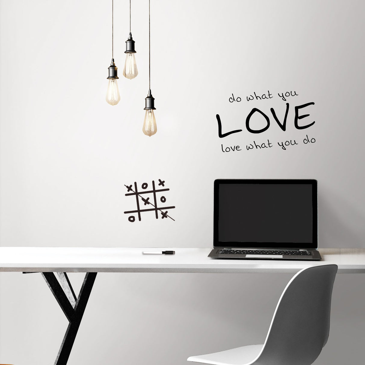Dry Erase White Peel & Stick Wallpaper with Modern Graphics Style - NuWallpaper NU2497