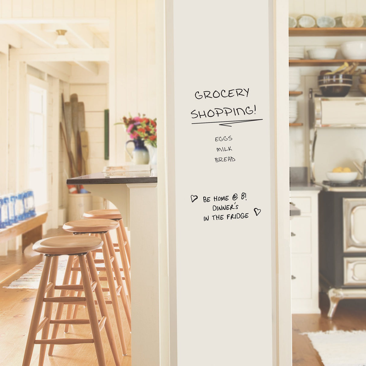 Dry Erase White Peel & Stick Wallpaper with Modern Graphics Style - NuWallpaper NU2497