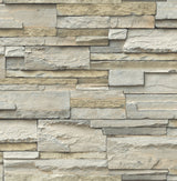 Slate Neutral Peel & Stick Wallpaper with Faux Stone Graphics - NuWallpaper NU2675