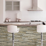 Slate Neutral Peel & Stick Wallpaper with Faux Stone Graphics - NuWallpaper NU2675