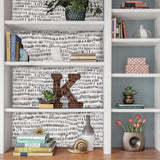 Kylver White & Black Peel & Stick Wallpaper with Speckled Brushstroke Graphic Pattern, Modern Style - Brewster NU2678