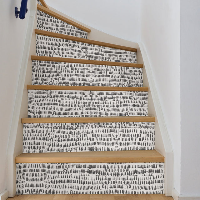 Kylver White & Black Peel & Stick Wallpaper with Speckled Brushstroke Graphic Pattern, Modern Style - Brewster NU2678