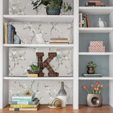 Mirei Grey Peel & Stick Wallpaper with Eastern Floral Motif - NuWallpaper NU2679