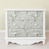Mirei Grey Peel & Stick Wallpaper with Eastern Floral Motif - NuWallpaper NU2679