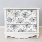 Aya White Peel & Stick Wallpaper with Navy Botanical Motif - NuWallpaper NU2683