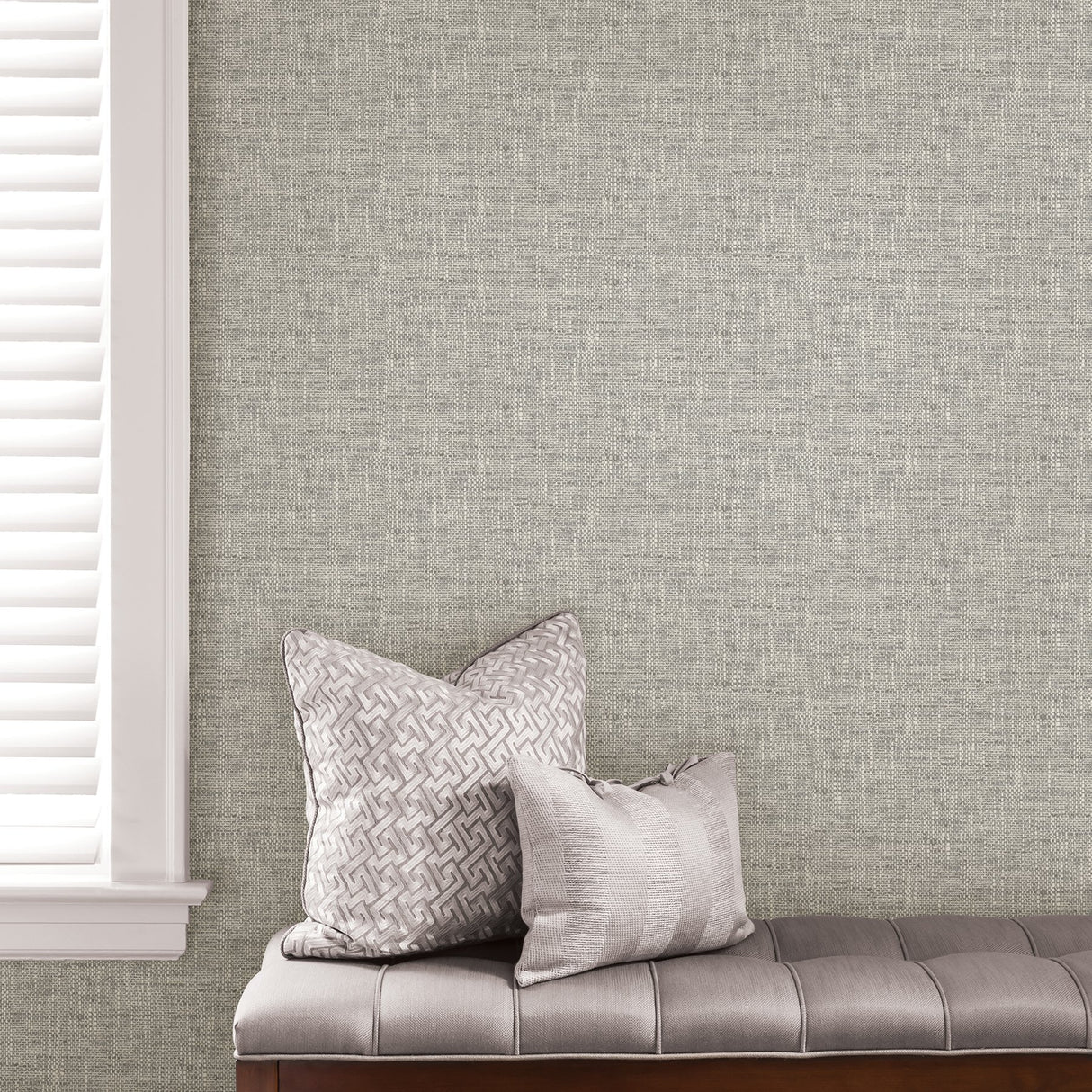 Poplin Texture Grey Peel & Stick Wallpaper with Raised Ink Kitchen & Bath Graphics Style - NU2873