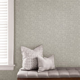 Poplin Texture Grey Peel & Stick Wallpaper with Raised Ink Kitchen & Bath Graphics Style - NU2873