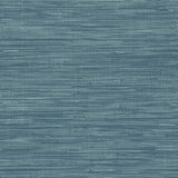 Grassweave Steel Blue Peel & Stick Wallpaper with Textured Faux Grasscloth Pattern - NuWallpaper NU2874
