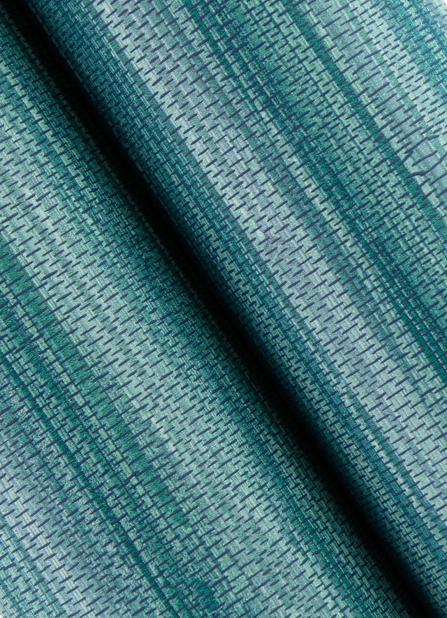 Grassweave Steel Blue Peel & Stick Wallpaper with Textured Faux Grasscloth Pattern - NuWallpaper NU2874