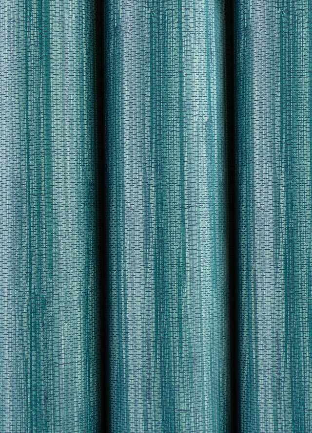 Grassweave Steel Blue Peel & Stick Wallpaper with Textured Faux Grasscloth Pattern - NuWallpaper NU2874