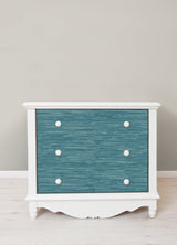 Grassweave Steel Blue Peel & Stick Wallpaper with Textured Faux Grasscloth Pattern - NuWallpaper NU2874