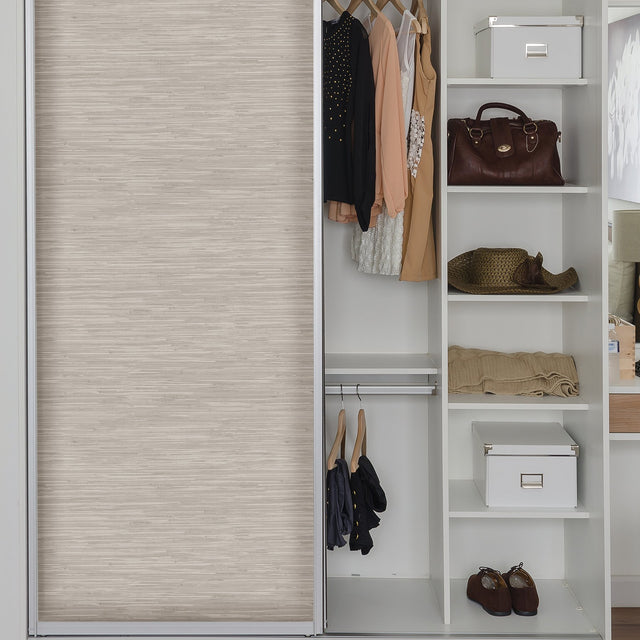 Grassweave Cream Peel & Stick Wallpaper with Textured Grasscloth Look - NuWallpaper NU2875