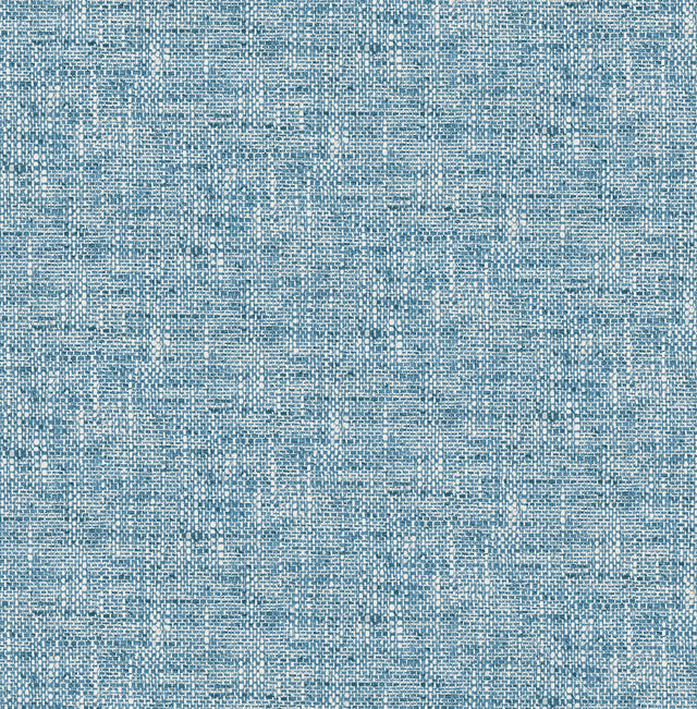 Poplin Texture Navy Peel & Stick Wallpaper with Woven Fabric Look - NuWallpaper NU2918