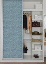 Poplin Texture Navy Peel & Stick Wallpaper with Woven Fabric Look - NuWallpaper NU2918