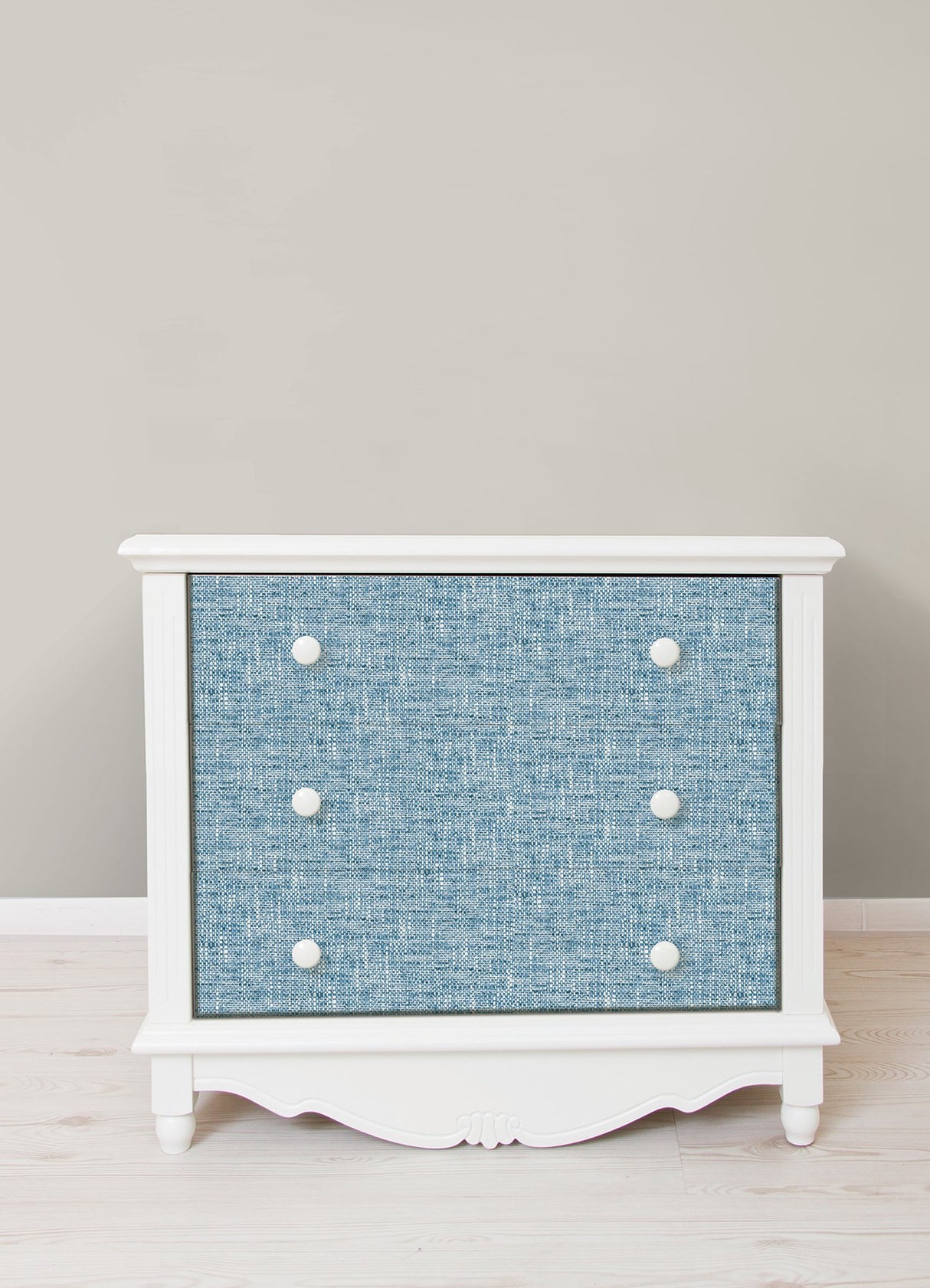 Poplin Texture Navy Peel & Stick Wallpaper with Woven Fabric Look - NuWallpaper NU2918