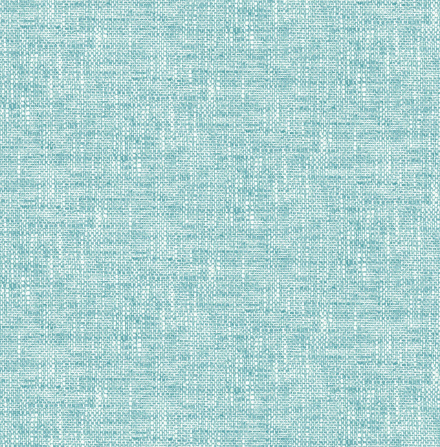 Poplin Texture Aqua Peel & Stick Wallpaper with Textured Woven Look - NuWallpaper NU2919