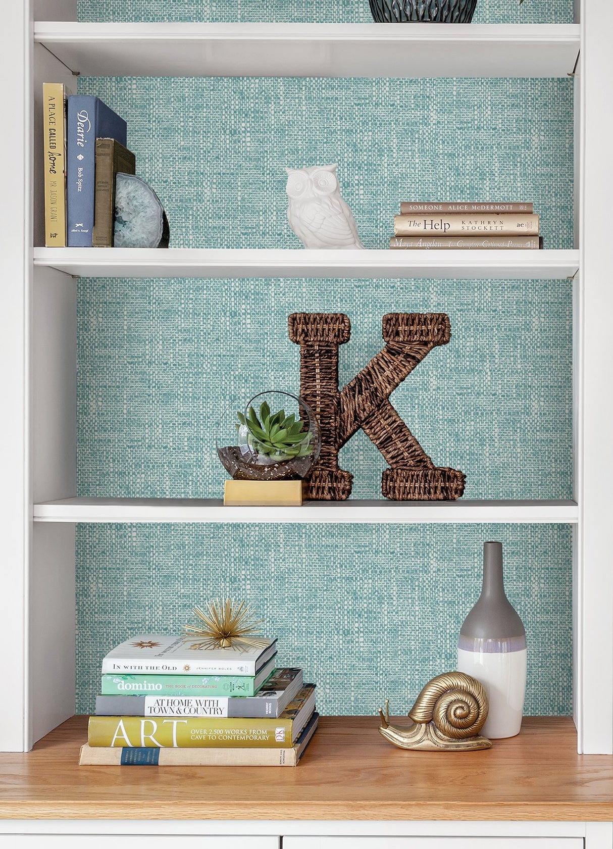 Poplin Texture Aqua Peel & Stick Wallpaper with Textured Woven Look - NuWallpaper NU2919
