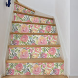 Peachy Keen Pink Peel & Stick Wallpaper with Vintage Floral Watercolor Motif - NuWallpaper NU3035