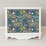 Groovy Garden Navy Peel & Stick Wallpaper with Vintage Woodland Botanical Pattern - NuWallpaper NU3038