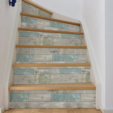 Beachwood Aqua Peel & Stick Wallpaper with Reclaimed Wood Motif - NuWallpaper NU1647