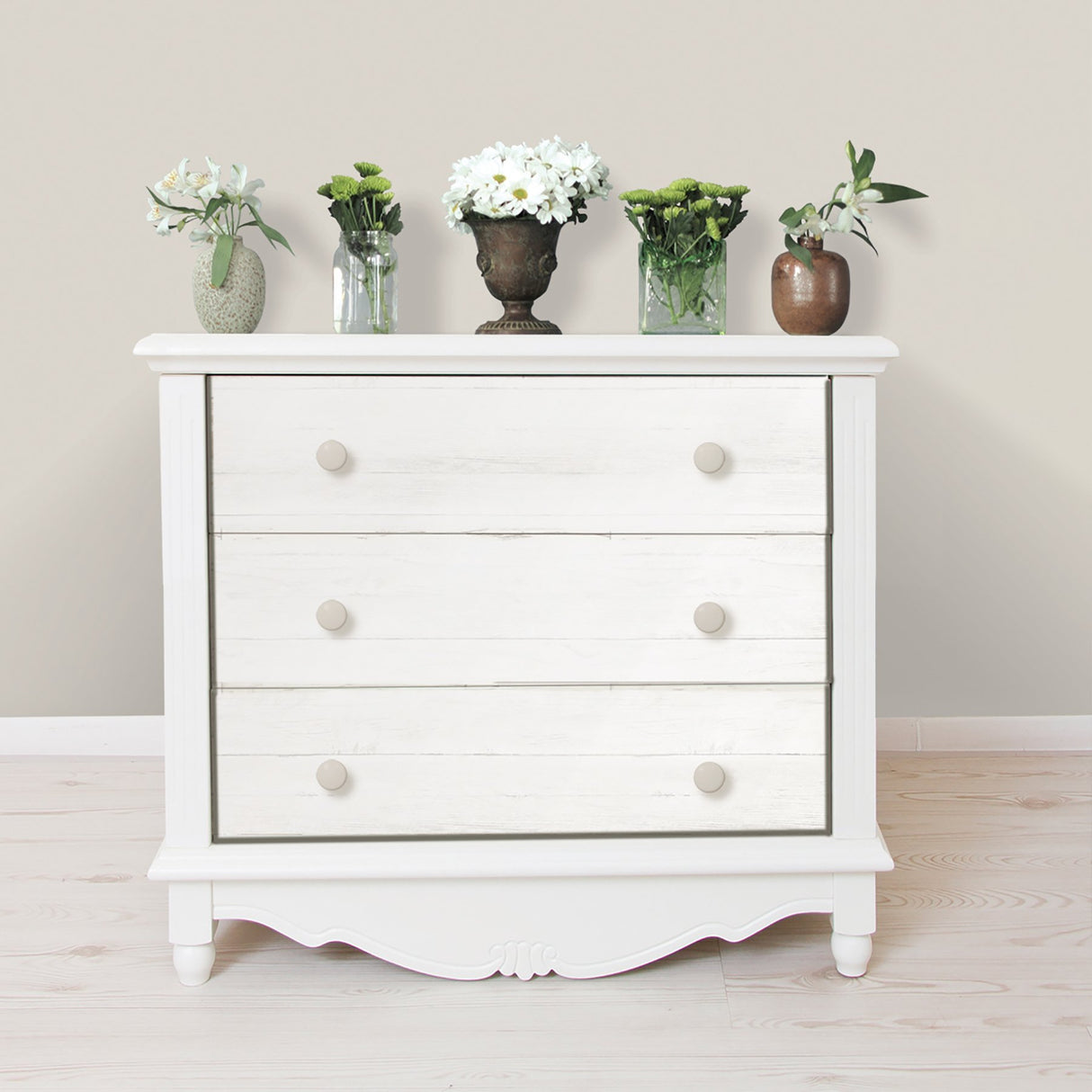 Reclaimed Shiplap White Peel & Stick Wallpaper with Textured Wood Look - NuWallpaper NU2494