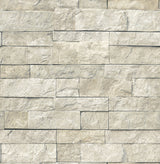 Landmark Beige Stone Peel & Stick Wallpaper with Traditional Graphics Motif - NuWallpaper NU3383