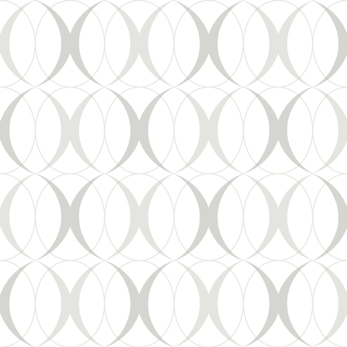 Circulate Light Silver Peel & Stick Wallpaper with Modern Geometric Pattern - NuWallpaper NUS1704